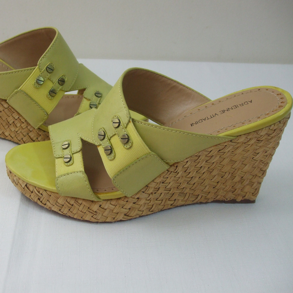 Adrienne Vittadini 9.5 M Shoes Sage Leather Wedge